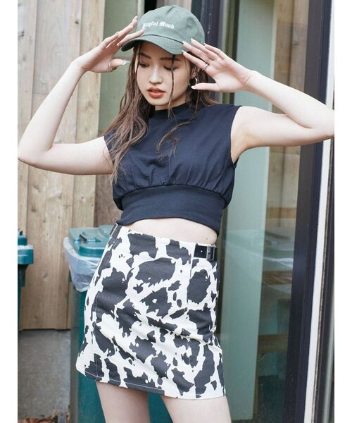 EVRIS（エヴリス）の「サイドベルトツイルミニスカート（スカート・レディース・ブラック/パープル/その他1・SMALL/MEDIUM）」の5枚目の写真