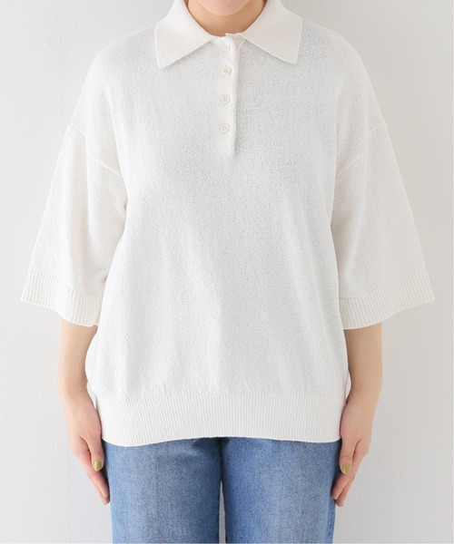 JOURNAL STANDARD relume(ジャーナルスタンダード レリューム)の「コットンスラブ天竺ポロシャツ(ポロシャツ・レディース・ホワイト/ブラウン系その他・FREE)」の20枚目の写真