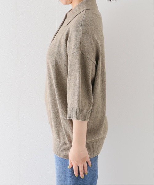 JOURNAL STANDARD relume(ジャーナルスタンダード レリューム)の「コットンスラブ天竺ポロシャツ(ポロシャツ・レディース・ホワイト/ブラウン系その他・FREE)」の10枚目の写真