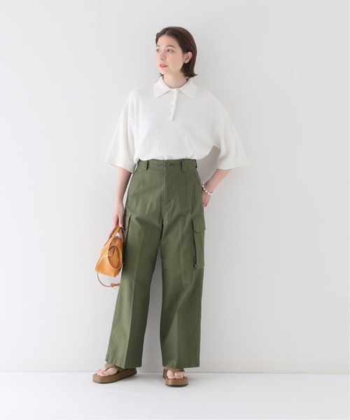 JOURNAL STANDARD relume(ジャーナルスタンダード レリューム)の「コットンスラブ天竺ポロシャツ(ポロシャツ・レディース・ホワイト/ブラウン系その他・FREE)」の3枚目の写真