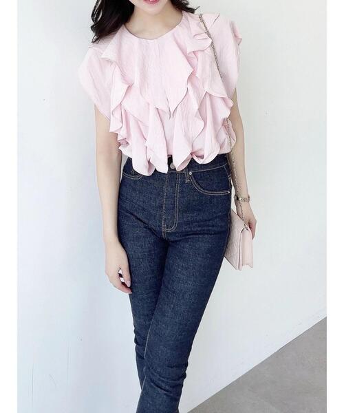 HALUHIROINE（ハルヒロイン）の「ラッフルブラウス（シャツ/ブラウス・レディース・ライトブルー/ベージュ/ライトピンク・FREE）」の4枚目の写真