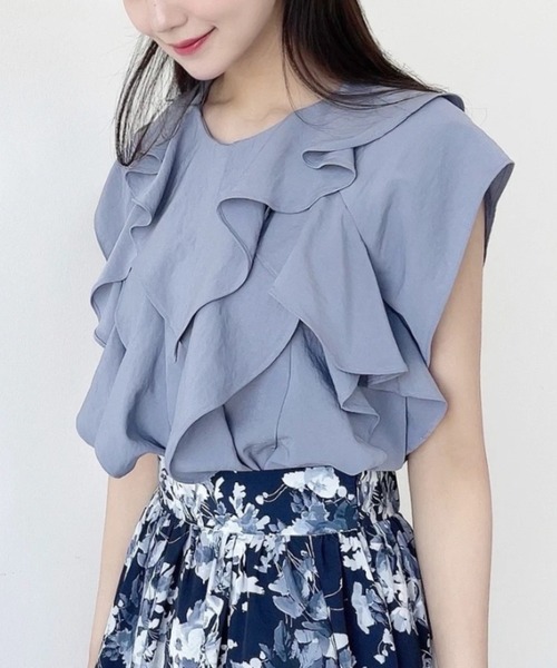 HALUHIROINE（ハルヒロイン）の「ラッフルブラウス（シャツ/ブラウス・レディース・ライトブルー/ベージュ/ライトピンク・FREE）」の3枚目の写真