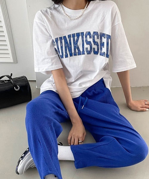 22 S S 春夏 韓国スウェット ジャージ ルームウェア 部屋着 上下セット Sunkissetロゴセットアップ ロングパンツ レディース ルームウェア パジャマ Dalfwin ダールフィン のファッション通販 Zozotown