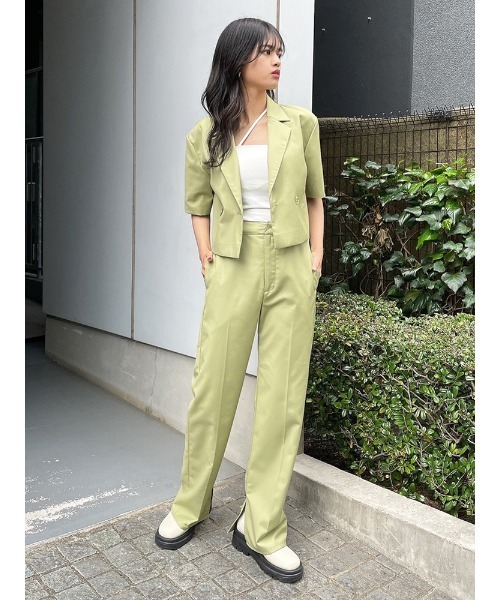 ENVYM(アンビー)の「スリットスラックスPT(スラックス・レディース・ベージュ/グリーン/ブラック・S/M)」の9枚目の写真