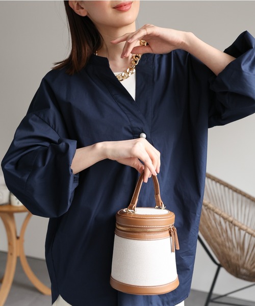 sakishimatokyo(サキシマトーキョー)の「ポイントパールブラウス(シャツ/ブラウス・レディース・ホワイト/ブラック/ネイビー/ライトベージュ/ライトグリーン・FREE)」の5枚目の写真