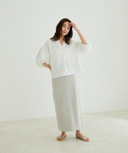 [ご好評につき新色追加！]【WEB限定】パフスリーブスキッパーブラウス