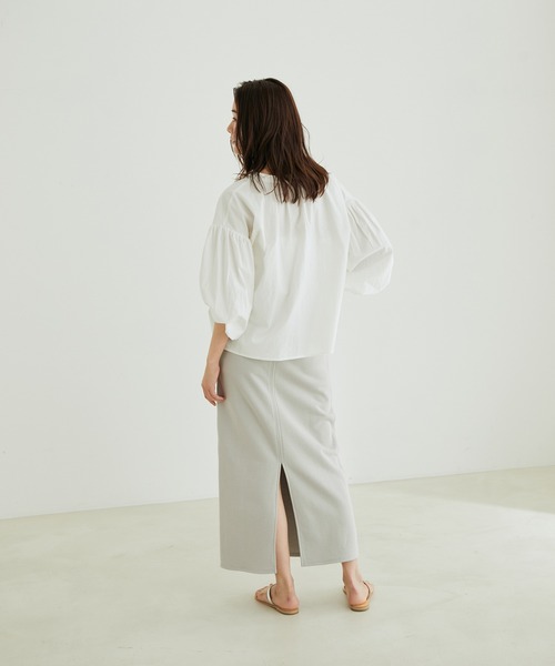 [ご好評につき新色追加！]【WEB限定】パフスリーブスキッパーブラウス