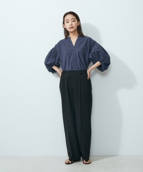 43000円 ROHE ローエ パフスリーブ スウェット シャツ 38 WEB限定】パフスリーブマーメイドスウェットワンピース