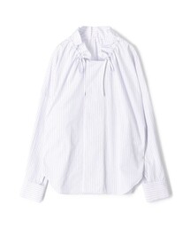 ファインコットンブロード フリルカラーブラウス