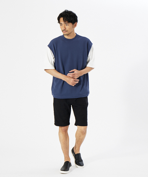 MYSELF ABAHOUSE（マイセルフアバハウス）の「鹿の子 ルーズ レイヤード ベスト（ベスト・メンズ・サックスブルー/アイボリー/ピンクベージュ/グレイッシュブルー・46/48）」の17枚目の写真