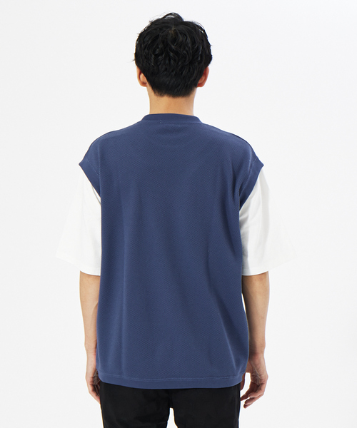 MYSELF ABAHOUSE（マイセルフアバハウス）の「鹿の子 ルーズ レイヤード ベスト（ベスト・メンズ・サックスブルー/アイボリー/ピンクベージュ/グレイッシュブルー・46/48）」の15枚目の写真