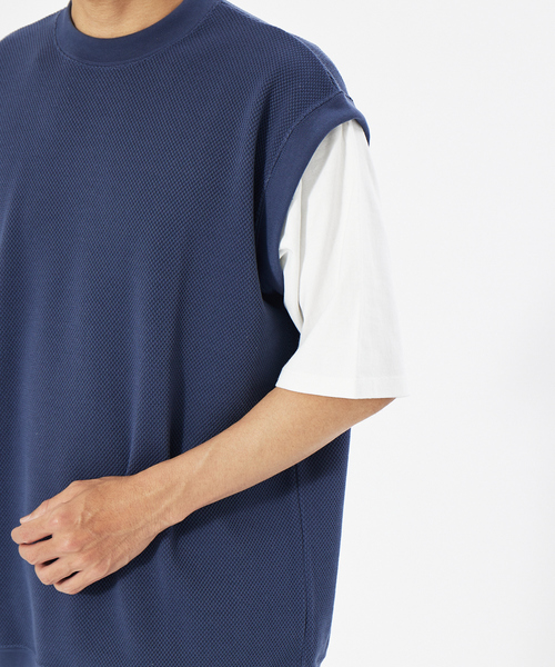 MYSELF ABAHOUSE（マイセルフアバハウス）の「鹿の子 ルーズ レイヤード ベスト（ベスト・メンズ・サックスブルー/アイボリー/ピンクベージュ/グレイッシュブルー・46/48）」の13枚目の写真