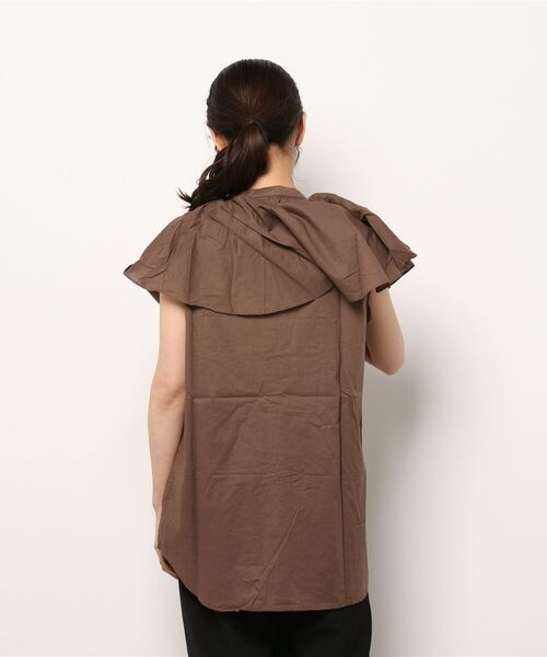 KOBE LETTUCE（コウベレタス）の「ビックカラーノースリーブブラウス[C6266]（シャツ/ブラウス・レディース・オレンジ/ブラウン/ブラック/グリーン/オフホワイト・FREE）」の7枚目の写真