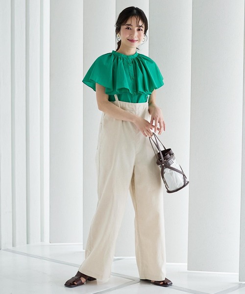 KOBE LETTUCE（コウベレタス）の「ビックカラーノースリーブブラウス[C6266]（シャツ/ブラウス・レディース・オレンジ/ブラウン/ブラック/グリーン/オフホワイト・FREE）」の10枚目の写真