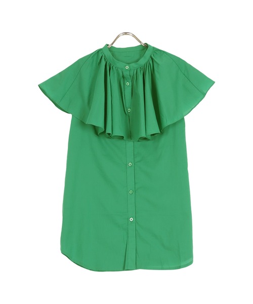 KOBE LETTUCE（コウベレタス）の「ビックカラーノースリーブブラウス[C6266]（シャツ/ブラウス・レディース・オレンジ/ブラウン/ブラック/グリーン/オフホワイト・FREE）」の9枚目の写真