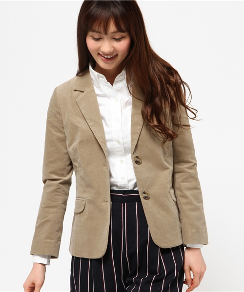 OUTLET(アウトレット)の「【Sheta】コーデュロイテーラージャケット(テーラードジャケット・レディース・キャメル/ネイビー・FREE)」の6枚目の写真