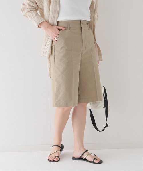 JOURNAL STANDARD relume(ジャーナルスタンダード レリューム)の「ウォッシャブルコットンツイルショートパンツ(その他パンツ・レディース・ベージュ/ブラック・FREE)」の1枚目の写真