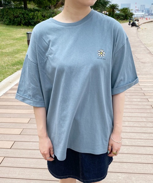 PairPair(ペアペア)の「ロールアップ発泡プリントTEE(ユニセックス)(Tシャツ/カットソー・メンズ・チャコールグレー/オフホワイト/グレイッシュブルー・MEDIUM/LARGE)」の18枚目の写真