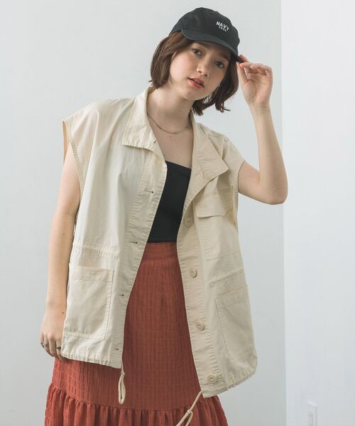 RETRO GIRL（レトロガール）の「ミリタリーベスト（その他アウター・レディース・ブラック/グリーン/アイボリー・FREE）」の8枚目の写真