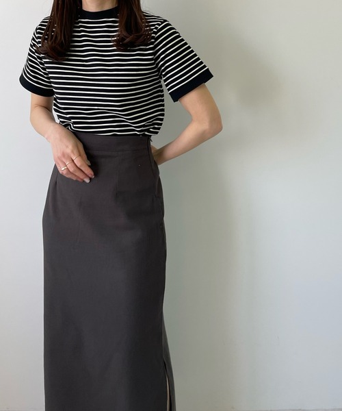 LE MORE(リモア)の「ちびボーダーリンガーTEE(Tシャツ/カットソー・レディース・ブラック/ブルー/アイボリー・FREE)」の4枚目の写真