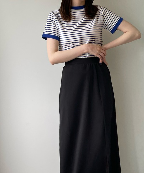 LE MORE(リモア)の「ちびボーダーリンガーTEE(Tシャツ/カットソー・レディース・ブラック/ブルー/アイボリー・FREE)」の18枚目の写真