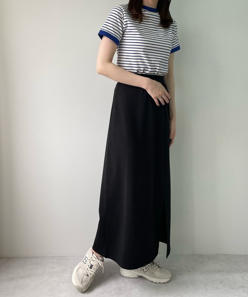 LE MORE(リモア)の「ちびボーダーリンガーTEE(Tシャツ/カットソー・レディース・ブラック/ブルー/アイボリー・FREE)」の8枚目の写真