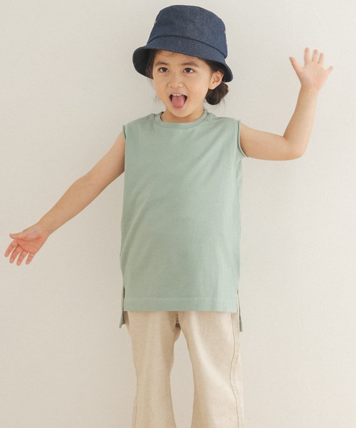 URBAN RESEARCH DOORS（アーバンリサーチドアーズ）の「ピグメントノースリーブカットソー(KIDS)（Tシャツ/カットソー・キッズ・チャコールグレー/ミント・120/105/150/135）」の14枚目の写真