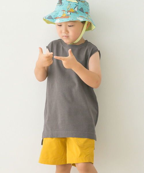 URBAN RESEARCH DOORS（アーバンリサーチドアーズ）の「ピグメントノースリーブカットソー(KIDS)（Tシャツ/カットソー・キッズ・チャコールグレー/ミント・120/105/150/135）」の4枚目の写真