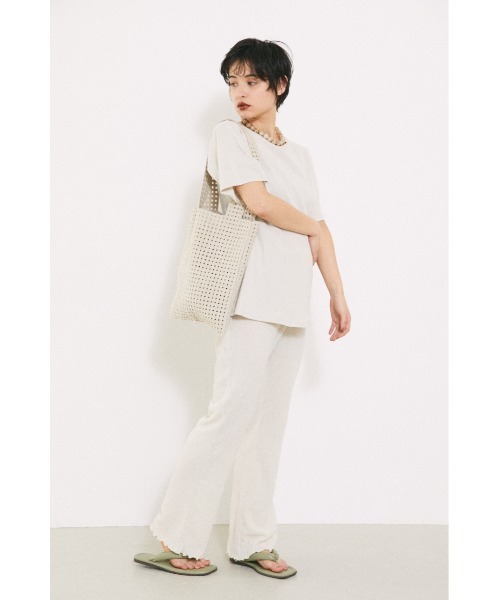 BLACK BY MOUSSY（ブラックバイマウジー）の「mesh knit mini bag（メッシュニットミニバック）（トートバッグ・レディース・ブラック/ベージュ・FREE）」の15枚目の写真