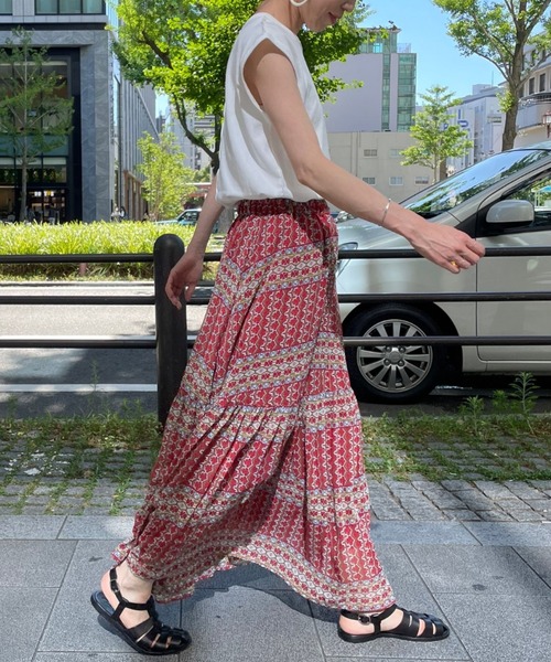 BEARDSLEY(ビアズリー)の「《FRIPIER》エスニック柄ギャザースカート(スカート・レディース・ブラック/レッド・FREE)」の15枚目の写真