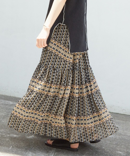 BEARDSLEY(ビアズリー)の「《FRIPIER》エスニック柄ギャザースカート(スカート・レディース・ブラック/レッド・FREE)」の20枚目の写真