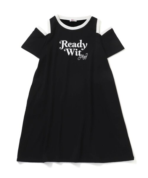 algy(アルジー)の「肩あき配色Tワンピ(ワンピース・キッズ・ブラック/グリーン/ラベンダー・SMALL/MEDIUM/X-SMALL/XX-SMALL)」の1枚目の写真