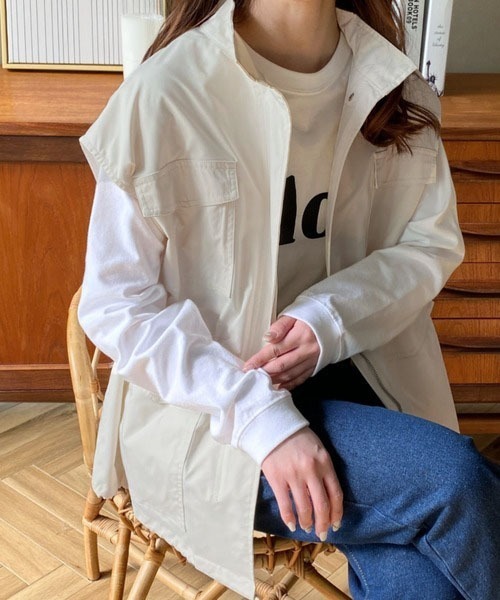 セール】【累計販売枚数1万枚突破！】スタンドカラーミリタリーベスト