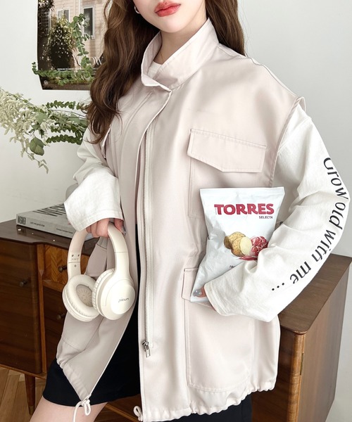 moment+(モーメントプラス)の「【累計販売枚数1万枚突破!】スタンドカラーミリタリーベスト(ベスト・レディース・ブラック/カーキ/アイボリー・M)」の21枚目の写真