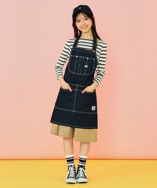 Lee(リー)の「デニムエプロン(エプロン・メンズ・ブラウン/インディゴブルー/グリーン/ストライプ/ワンウォッシュ・MEDIUM)」の4枚目の写真