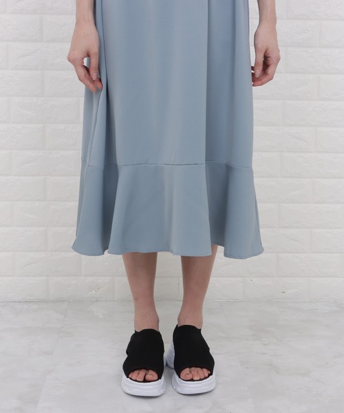 Lace Ladies（レースレディース）の「オープンカラーミモレ丈フレアワンピース（ワンピース・レディース・ブラック/イエロー/ブルー/ラベンダー・S/M/L/XL）」の13枚目の写真