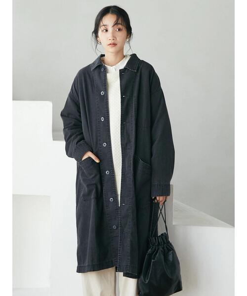 CRAFT STANDARD BOUTIQUE（クラフトスタンダードブティック）の「ショップコート　＊◆（ステンカラーコート・レディース・ブラック/グレー/ダークインディゴブルー・M/L）」の8枚目の写真