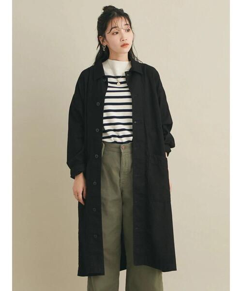 CRAFT STANDARD BOUTIQUE（クラフトスタンダードブティック）の「ショップコート　＊◆（ステンカラーコート・レディース・ブラック/グレー/ダークインディゴブルー・M/L）」の9枚目の写真