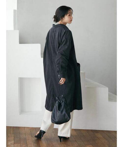 CRAFT STANDARD BOUTIQUE（クラフトスタンダードブティック）の「ショップコート　＊◆（ステンカラーコート・レディース・ブラック/グレー/ダークインディゴブルー・M/L）」の13枚目の写真