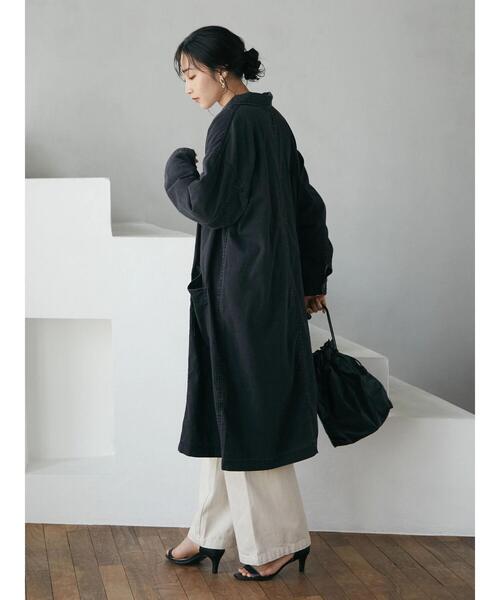 CRAFT STANDARD BOUTIQUE（クラフトスタンダードブティック）の「ショップコート　＊◆（ステンカラーコート・レディース・ブラック/グレー/ダークインディゴブルー・M/L）」の14枚目の写真