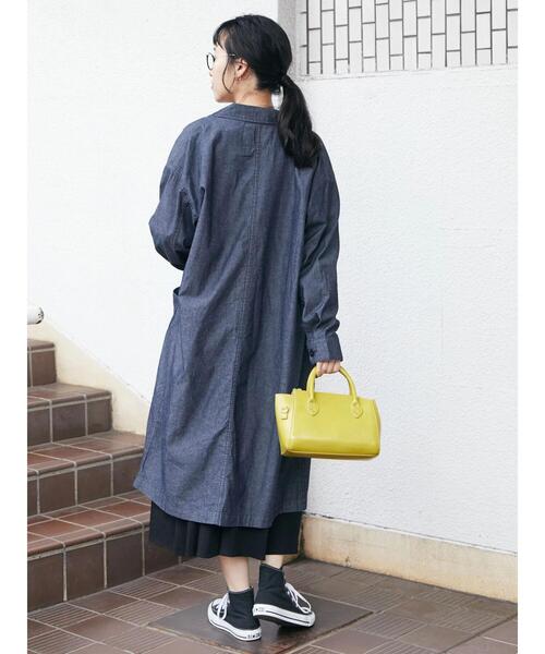 CRAFT STANDARD BOUTIQUE（クラフトスタンダードブティック）の「ショップコート　＊◆（ステンカラーコート・レディース・ブラック/グレー/ダークインディゴブルー・M/L）」の18枚目の写真