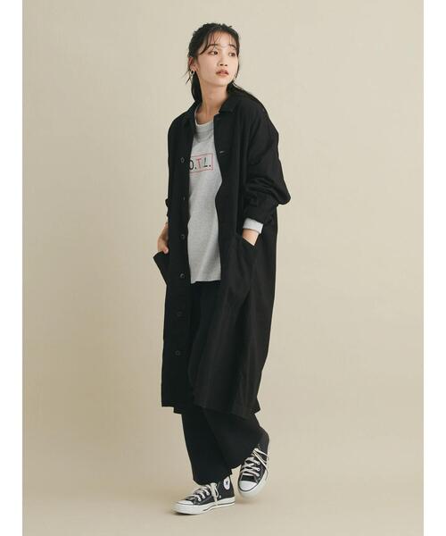 CRAFT STANDARD BOUTIQUE（クラフトスタンダードブティック）の「ショップコート　＊◆（ステンカラーコート・レディース・ブラック/グレー/ダークインディゴブルー・M/L）」の21枚目の写真