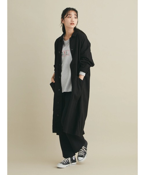 CRAFT STANDARD BOUTIQUE（クラフトスタンダードブティック）の「ショップコート　＊◆（ステンカラーコート・レディース・ブラック/グレー/ダークインディゴブルー・M/L）」の5枚目の写真