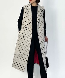 PICCIN | 【セットアップ着用可能】フロッキードットロングジレ(ベスト)