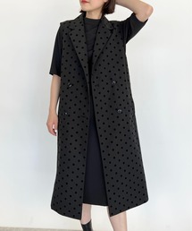 PICCIN | 【セットアップ着用可能】フロッキードットロングジレ(ベスト)