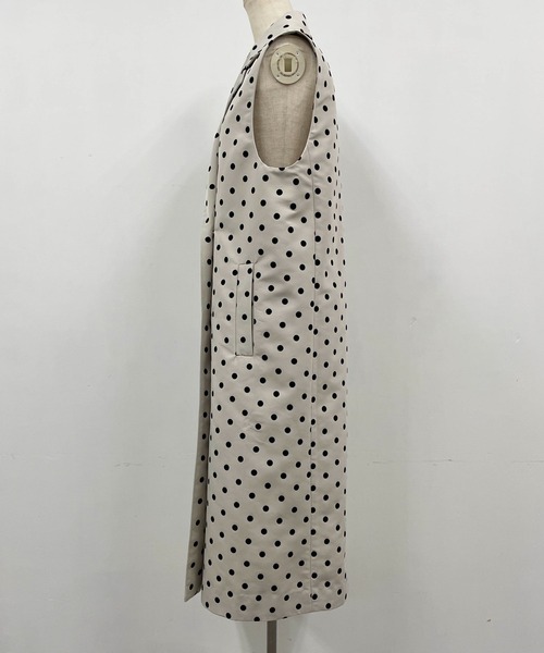 PICCIN(ピッチン)の「【セットアップ着用可能】フロッキードットロングジレ(ベスト・レディース・ブラック/ネイビー/グレイッシュベージュ・M)」の17枚目の写真