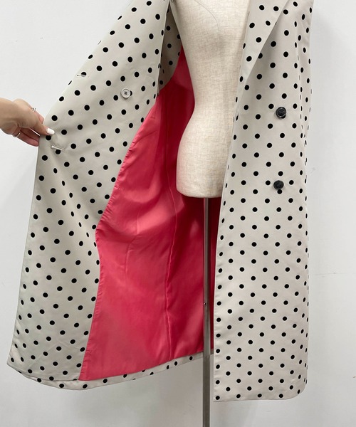 PICCIN(ピッチン)の「【セットアップ着用可能】フロッキードットロングジレ(ベスト・レディース・ブラック/ネイビー/グレイッシュベージュ・M)」の12枚目の写真