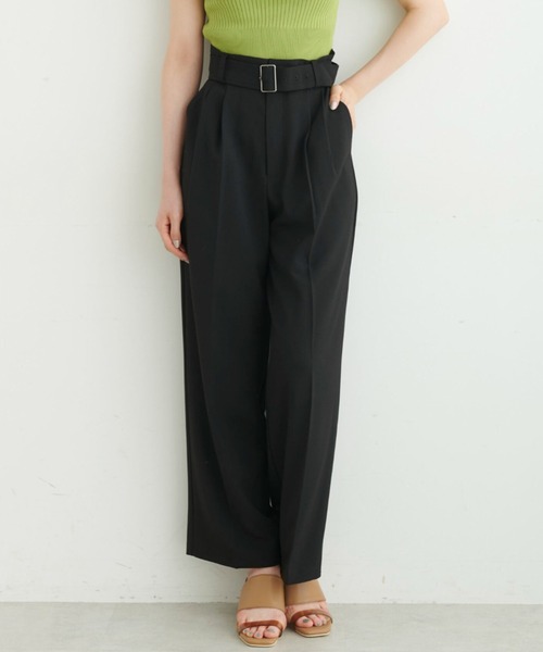 FREE'S MART（フリーズマート）の「◆ワイドベルトダブルタックバギーパンツ（その他パンツ・レディース・ブラック/ホワイト/ベージュ系その他・SMALL/MEDIUM/X-SMALL）」の11枚目の写真