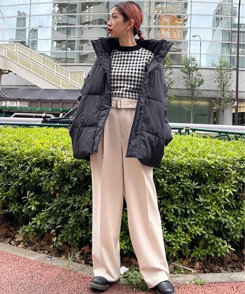 FREE'S MART（フリーズマート）の「◆ワイドベルトダブルタックバギーパンツ（その他パンツ・レディース・ブラック/ホワイト/ベージュ系その他・SMALL/MEDIUM/X-SMALL）」の5枚目の写真