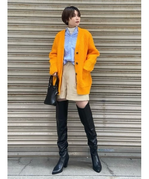 MOUSSY（マウジー）の「OVERSIZED カーディガン（カーディガン/ボレロ・レディース・ブラック/カーキ/オレンジ/ブルー・FREE）」の12枚目の写真